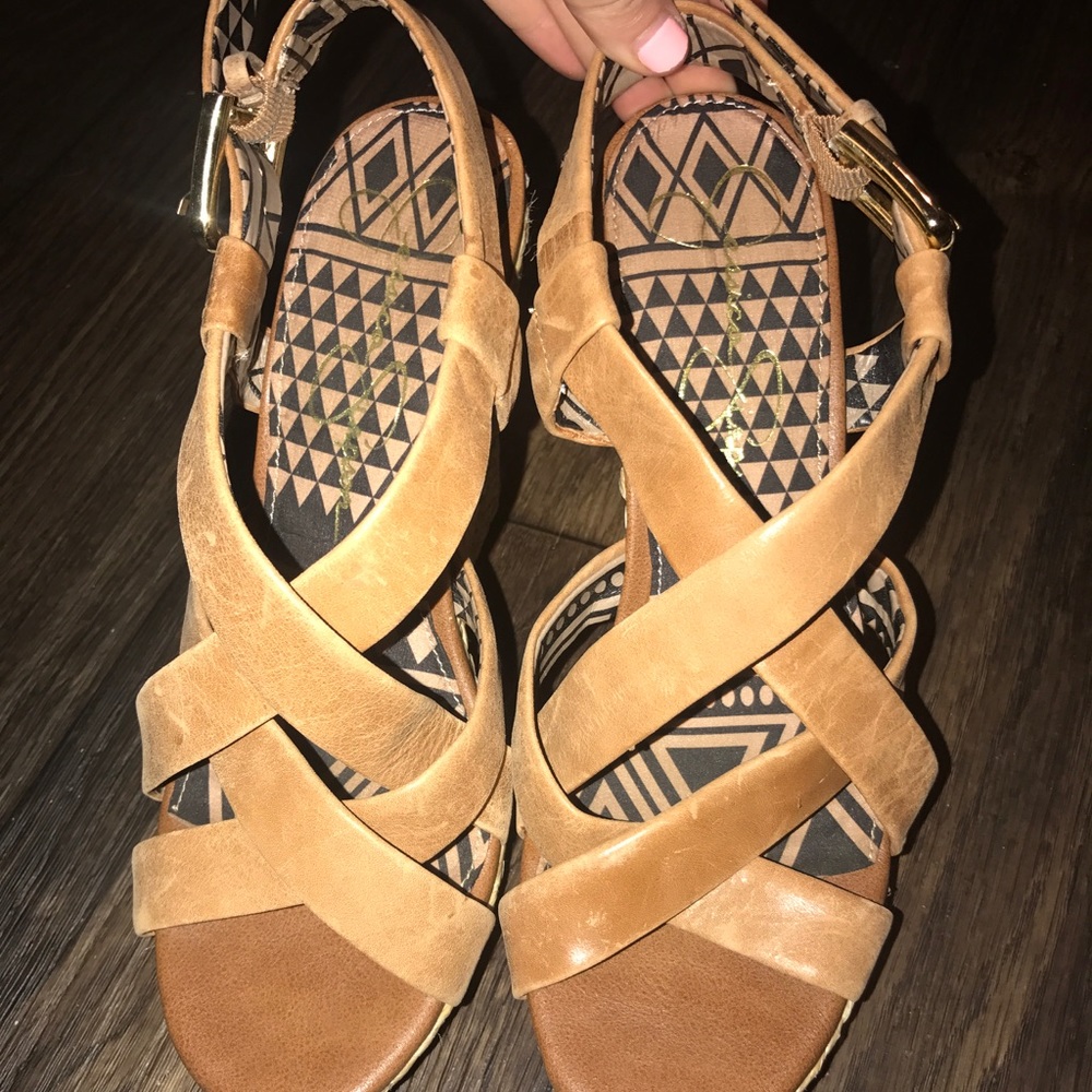 Jessica Simpson Brown Wedges. Size 8